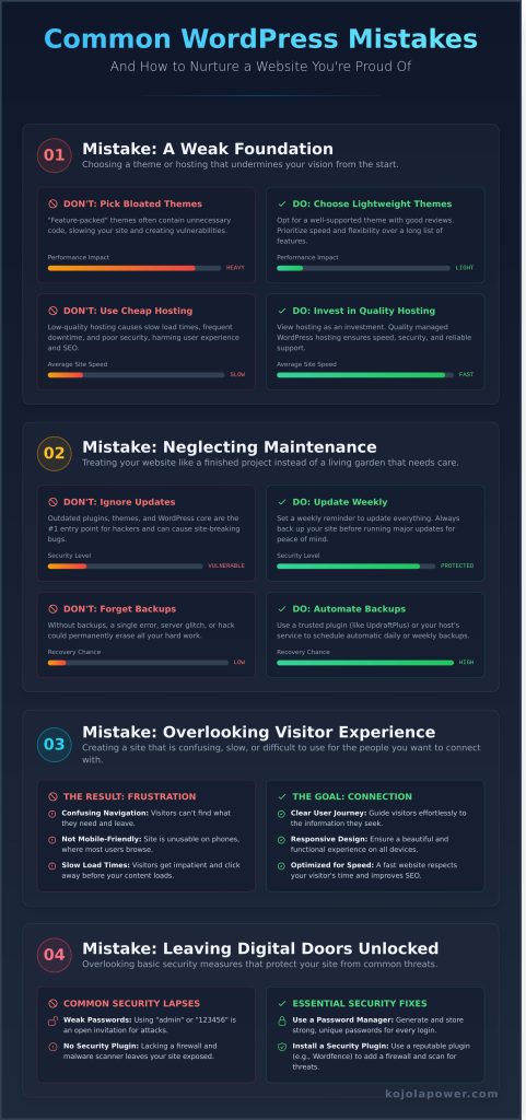 5 Common WordPress Mistakes and How to Gently Fix Them – KojolaPower ...